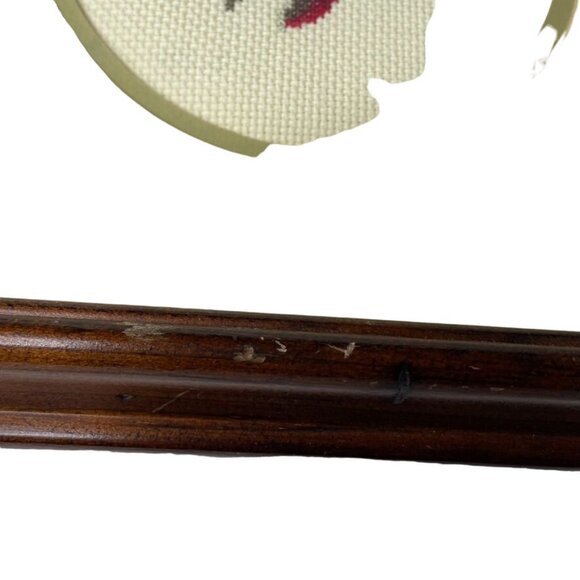 Vintage Handmade Needlepoint Embroidered Picture Matted Framed Bird u 11 x 12.5 - Picture 3 of 5